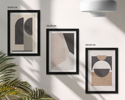 Posterpaket Abstrakta former i nyanser av beige och brunt