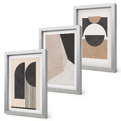 Posterpaket Abstrakta former i nyanser av beige och brunt
