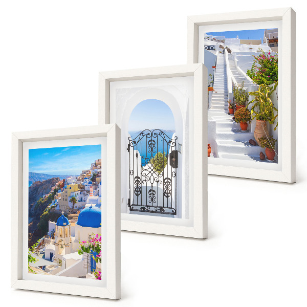 Posterpaket Utsikt över Santorini grekisk arkitektur i Oia
