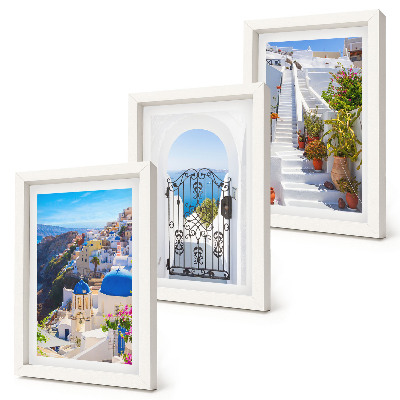 Posterpaket Utsikt över Santorini grekisk arkitektur i Oia