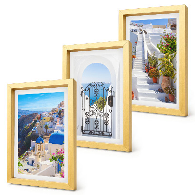 Posterpaket Utsikt över Santorini grekisk arkitektur i Oia