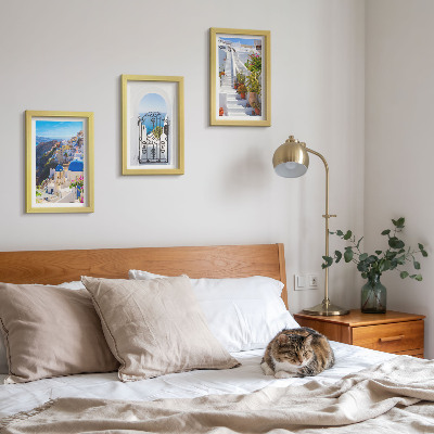 Posterpaket Utsikt över Santorini grekisk arkitektur i Oia