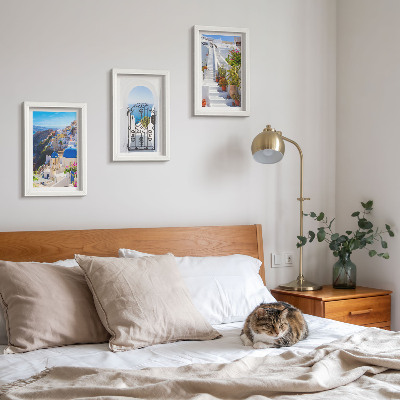 Posterpaket Utsikt över Santorini grekisk arkitektur i Oia