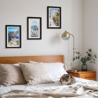 Posterpaket Utsikt över Santorini grekisk arkitektur i Oia