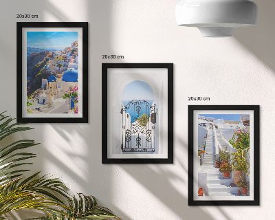 Posterpaket Utsikt över Santorini grekisk arkitektur i Oia