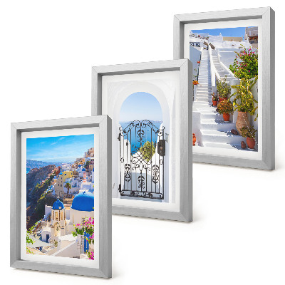 Posterpaket Utsikt över Santorini grekisk arkitektur i Oia