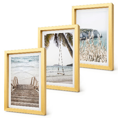 Posterpaket Strand med trätrappor och en gunga vid havet