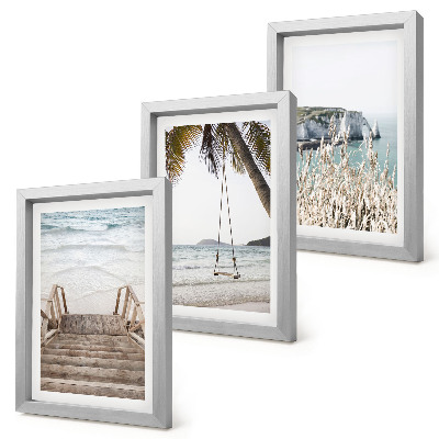 Posterpaket Strand med trätrappor och en gunga vid havet