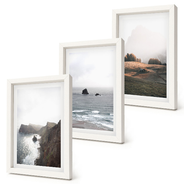 Posterpaket Berg- och havslandskap med moln och skogar