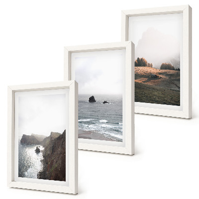 Posterpaket Berg- och havslandskap med moln och skogar