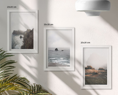 Posterpaket Berg- och havslandskap med moln och skogar