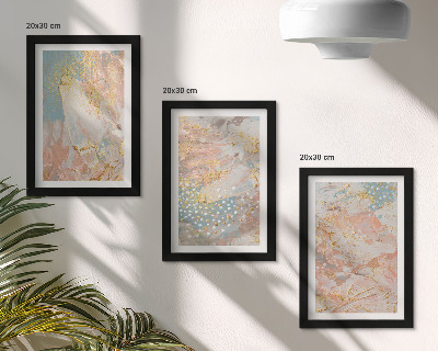 Tavelvägg med 3 tavlor Abstrakta mönster i pastellfärger textur