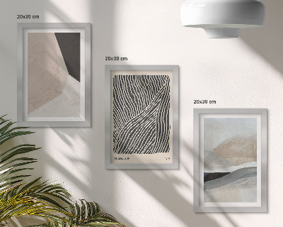Posterpaket Abstrakta mönster i nyanser av beige och grått