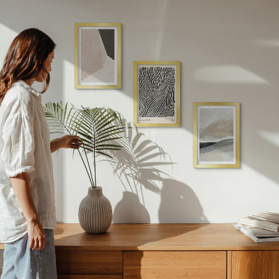 Posterpaket Abstrakta mönster i nyanser av beige och grått