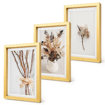 Triptyk tavla med ram Blommor och grenar i minimalistisk naturstil