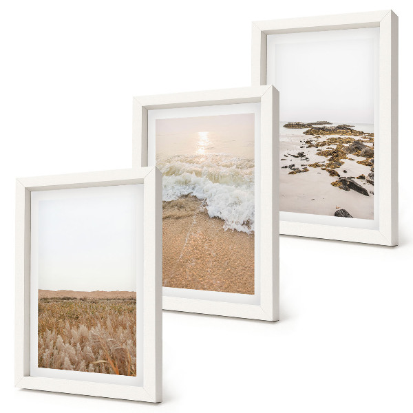Posterpaket Strand med vågor och havsstenar på sommaren
