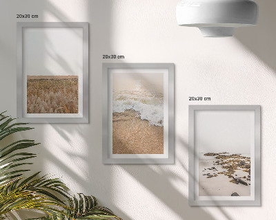 Posterpaket Strand med vågor och havsstenar på sommaren