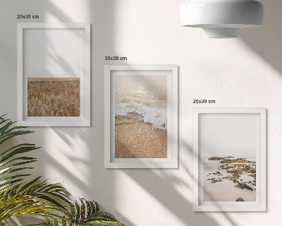 Posterpaket Strand med vågor och havsstenar på sommaren