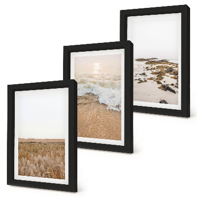Posterpaket Strand med vågor och havsstenar på sommaren