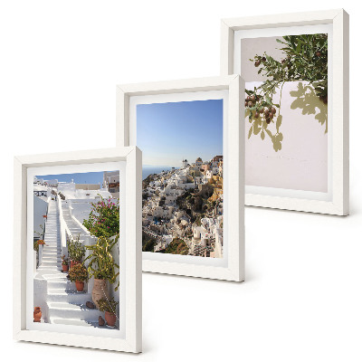 Posterpaket Vita trappor på Santorini med utsikt över staden