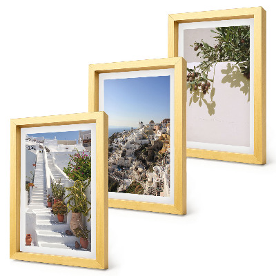 Posterpaket Vita trappor på Santorini med utsikt över staden