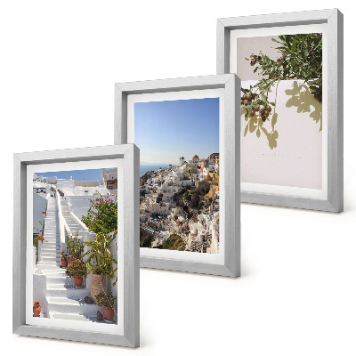 Posterpaket Vita trappor på Santorini med utsikt över staden
