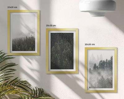 Posterpaket Gröna skogar i en dimmig naturlig miljö