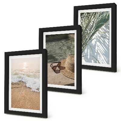 Posterpaket Vattenstrandhatt och solglasögonblad