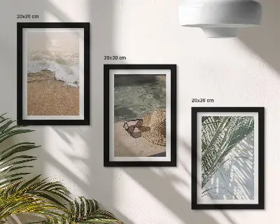 Posterpaket vatten, strandhatt och solglasögon