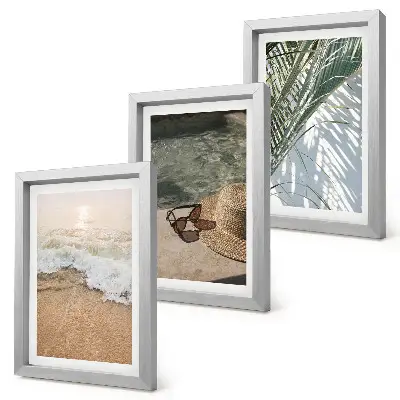 Posterpaket vatten, strandhatt och solglasögon
