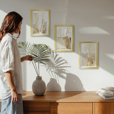 Posterpaket Abstrakta mönster i nyanser av beige och vitt