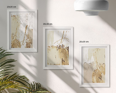 Posterpaket Abstrakta mönster i nyanser av beige och vitt