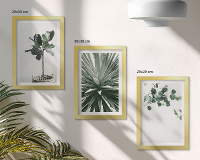 Tavelvägg med 3 tavlor Gröna växter i minimalistisk stil