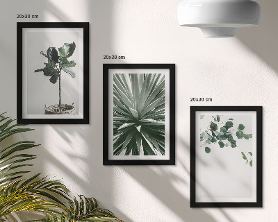Tavelvägg med 3 tavlor Gröna växter i minimalistisk stil