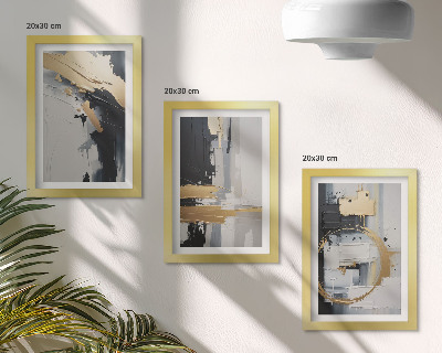 Posterpaket Abstrakta målningskompositioner i svartvitt