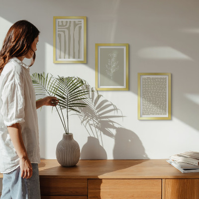 Posterpaket Växt- och geometriska mönster i dämpade färger