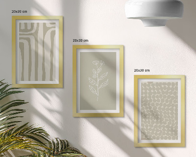 Posterpaket Växt- och geometriska mönster i dämpade färger