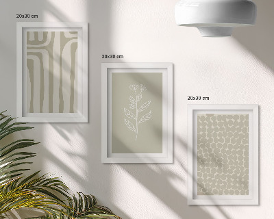Posterpaket Växt- och geometriska mönster i dämpade färger