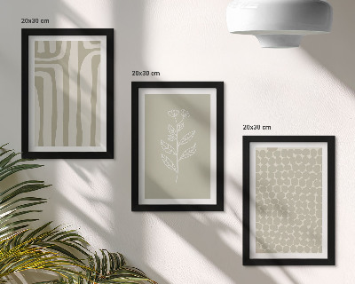 Posterpaket Växt- och geometriska mönster i dämpade färger