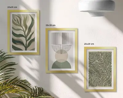 Posterpaket med abstrakt motiv av löv och geometriska former