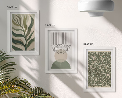 Posterpaket Löv och geometriska former abstrakt