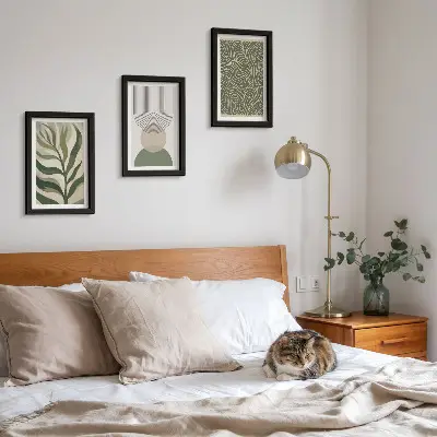 Posterpaket med abstrakt motiv av löv och geometriska former