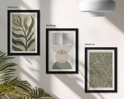Posterpaket Löv och geometriska former abstrakt