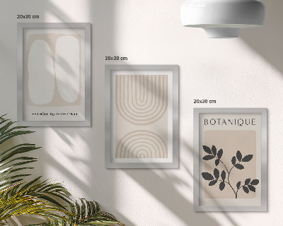 Tavelvägg med 3 tavlor Boho fina posters abstrakta växtmotiv