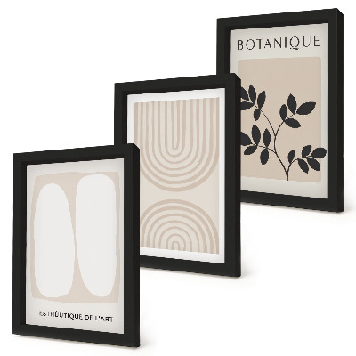 Tavelvägg med 3 tavlor Boho fina posters abstrakta växtmotiv