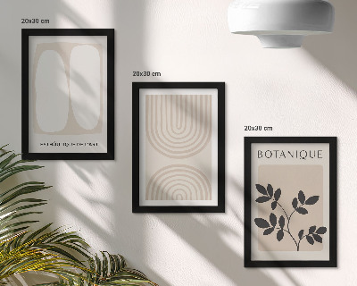 Tavelvägg med 3 tavlor Boho fina posters abstrakta växtmotiv