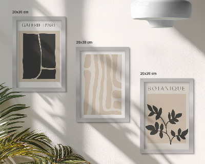 Posterpaket Abstrakta former och växtmotiv i neutrala toner