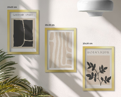 Posterpaket Abstrakta former och växtmotiv i neutrala toner