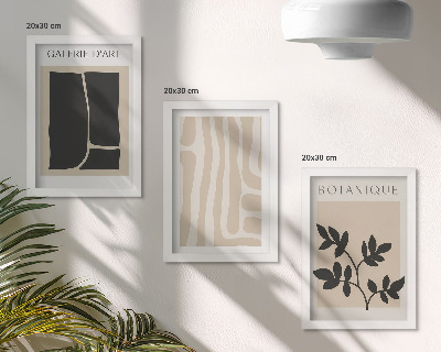 Posterpaket Abstrakta former och växtmotiv i neutrala toner
