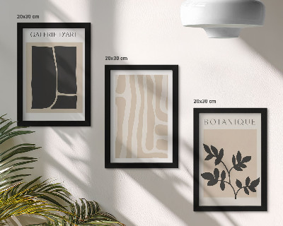 Posterpaket Abstrakta former och växtmotiv i neutrala toner